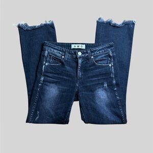 AMO Babe Rascal Black Button Fly Ankle Skinny Jeans 25